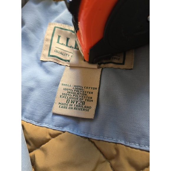 Vintage LL Bean Women's Chore Field Coat L Blue Canvas Barn Jacket Corduroy - Picture 11 of 16